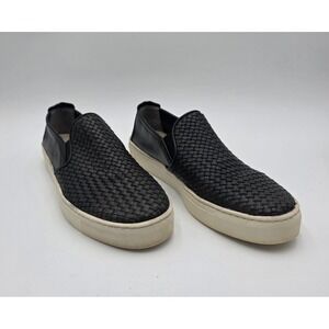 The FLEXX Black Woven Leather Slip On Platform Sneakers Women's 9.5 EU 41